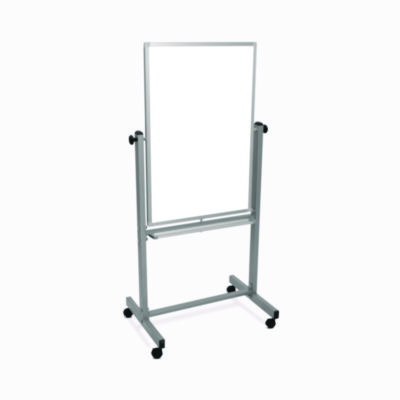 Luxor Mobile Magnetic Whiteboard, 27" x 59", White Surface, Satin Aluminum Frame (LXOL270)
