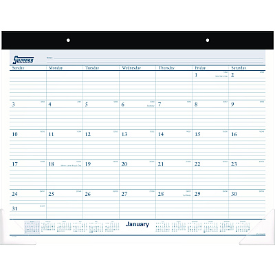 AT-A-GLANCE Desk Pad, 21.75 x 17, White Sheets, Black Binding, Clear Corners, 12-Month (Jan to Dec): 2026 (ST2400)