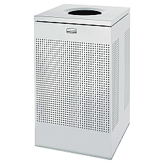 Rubbermaid Commercial Designer Line Silhouettes Waste Receptacle, 20 gal, Steel, Silver Metallic (RCPSC18EPLSM)