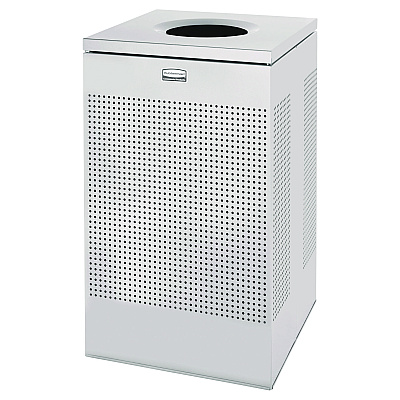 Rubbermaid Commercial Designer Line Silhouettes Waste Receptacle, 20 gal, Steel, Silver Metallic (RCPSC18EPLSM)