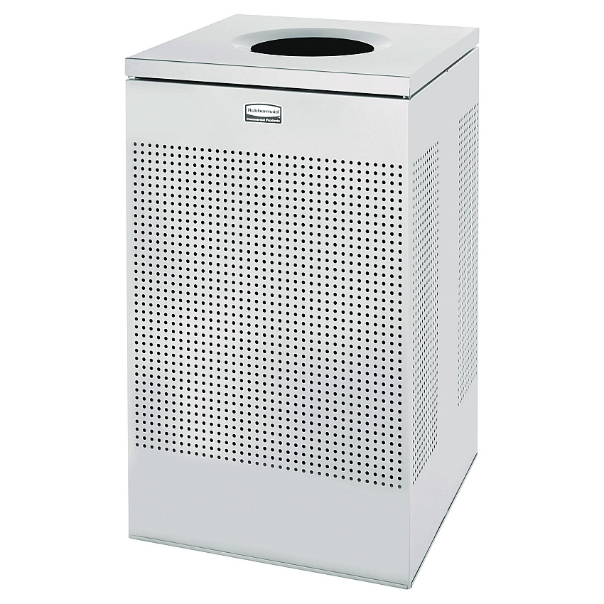 Rubbermaid Commercial Designer Line Silhouettes Waste Receptacle, 20 gal, Steel, Silver Metallic (RCPSC18EPLSM)