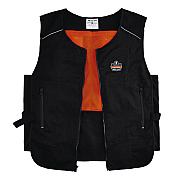 ergodyne Chill-Its 6260 Lightweight Phase Change Cooling Vest with Packs, Cotton/Poly, 2X-Large/3X-Large, Black (EGO12134)