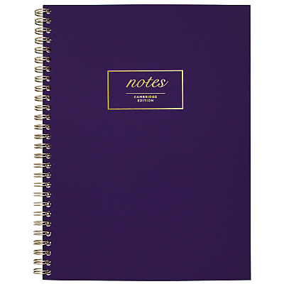 Cambridge Jewel Tone Notebook, Gold Twin-Wire, 1-Subject, Wide/Legal Rule, Purple Cover, (80) 9.5 x 7.25 Sheets (MEA49556)