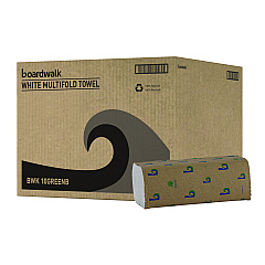 Boardwalk Green Multifold Towels, 1-Ply, 9.3 x 9.5, Natural White, 250/Pack, 16 Packs/Carton (BWK10GREENB)