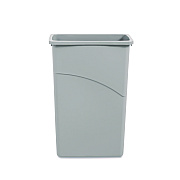 Boardwalk Slim Waste Container, 23 gal, Plastic, Gray (BWK23GLSJGRA)