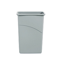 Boardwalk Slim Waste Container, 23 gal, Plastic, Gray (BWK23GLSJGRA)