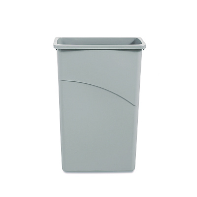 Boardwalk Slim Waste Container, 23 gal, Plastic, Gray (BWK23GLSJGRA)