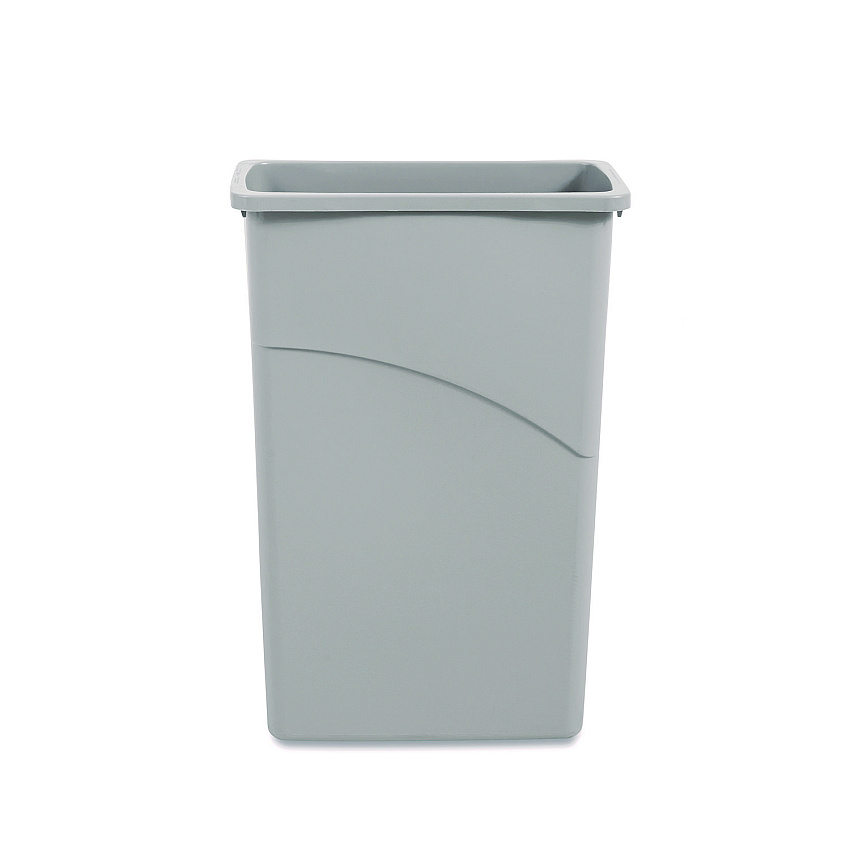 Boardwalk Slim Waste Container, 23 gal, Plastic, Gray (BWK23GLSJGRA)