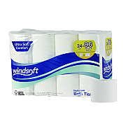 Windsoft Premium Bath Tissue, Septic Safe, 2-Ply, White, 284 Sheets/Roll, 24 Rolls/Carton (WIN24244)