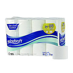 Windsoft Premium Bath Tissue, Septic Safe, 2-Ply, White, 284 Sheets/Roll, 24 Rolls/Carton (WIN24244)