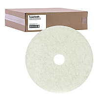 Boardwalk Natural Burnishing Floor Pads, 27" Diameter, White, 5/Carton (BWK4027NAT)