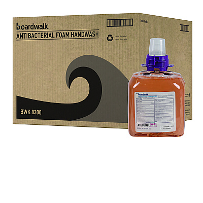 Boardwalk Foam Antibacterial Handwash Refill, Fresh Fruit, 1,250 mL, 4/Carton (BWK8300)