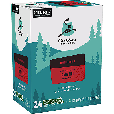 Caribou Coffee Caramel Hideaway K-Cups, Mild Roast, 24/Box (GMT6996)