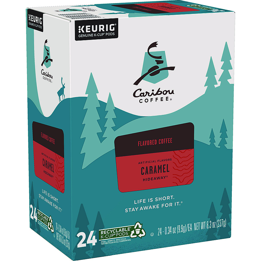 Caribou Coffee Caramel Hideaway K-Cups, Mild Roast, 24/Box (GMT6996)