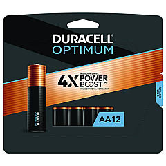 Duracell Optimum Alkaline AA Batteries, 12/Pack (DUROPT1500B12PR)