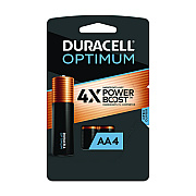 Duracell Optimum Alkaline AA Batteries, 4/Pack (DUROPT1500B4PRT)