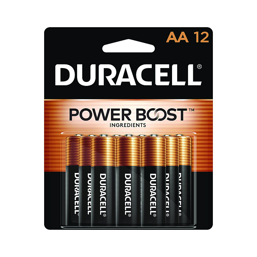 Duracell Power Boost CopperTop Alkaline AA Batteries, 12/Pack (DURMN15B12BCD)