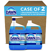 Dawn Professional Manual Pot and Pan Dish Detergent with Pump, Original Scent, (1) Pump and (2) 1 gal Bottles/Carton (PGC15260)