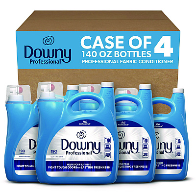 Downy Commercial Liquid Fabric Softener, Clean and Fresh Scent, 140 oz Pour Bottle, 4/Carton (PGC14121)
