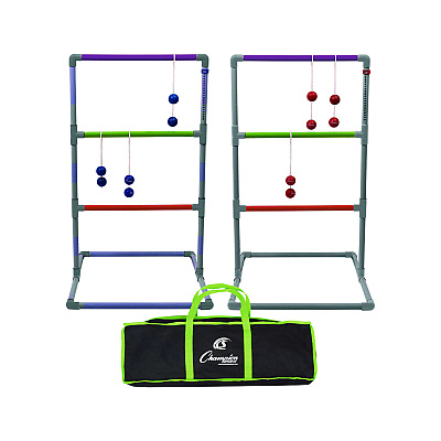 Champion Sports Pro Ladder Golf Game Set, (2) 22" x 37.5" Ladders/Six Bolas/Carry Bag (CSILGSTPRO)