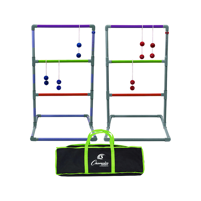 Champion Sports Pro Ladder Golf Game Set, (2) 22" x 37.5" Ladders/Six Bolas/Carry Bag (CSILGSTPRO)