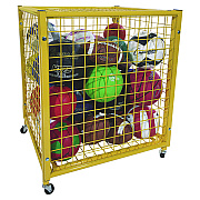 Champion Sports Half Size Lockable Ball Locker, Metal, 132 lb Capacity, 29 x 27 x 31, Yellow (CSILRCS)