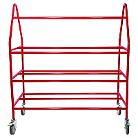 Champion Sports Deluxe Pro Ball Cart, Metal, 176 lb Capacity, 18.5 x 51 x 54, Red (CSIBRCPRO)