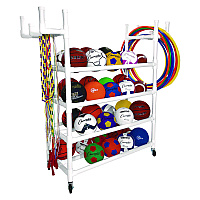 Champion Sports Equipment Cart, Plastic, 176 lb Capacity, 19 x 61 x 62, White (CSIPECART)