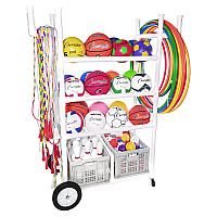 Champion Sports High Impact All-Terrain Heavy-Duty Cart, Plastic, 176 lb Capacity, 19 x 53 x 58, White (CSITWCART)