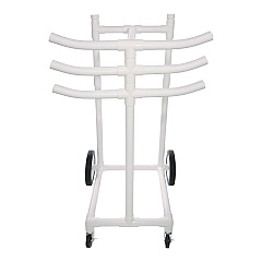Champion Sports Hoop Storage Rack, Plastic, 176 lb Capacity, 26 x 22 x 49, White (CSIHCRACK)