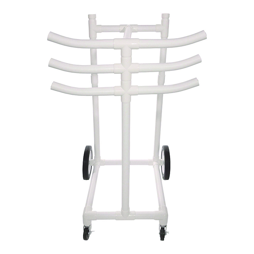 Champion Sports Hoop Storage Rack, Plastic, 176 lb Capacity, 26 x 22 x 49, White (CSIHCRACK)
