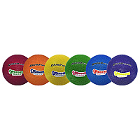 Champion Sports Rhino Skin Super Squeeze Playground Ball Set, 7.5" Diameter, Assorted Colors, 6/Set (CSISQPGSET)