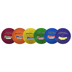 Champion Sports Rhino Skin Super Squeeze Playground Ball Set, 7.5" Diameter, Assorted Colors, 6/Set (CSISQPGSET)