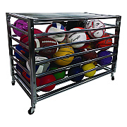 Champion Sports Heavy Duty Lockable Ball Locker, Metal, 132 lb Capacity, 24 x 42 x 30, High-Polish Black (CSILBCXX)