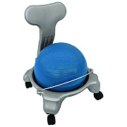 Champion Sports Kid's Ball Chair, Supports Up to 264 lb, 12.5" Seat Height, Blue Seat, Silver Base (CSIKDCH)