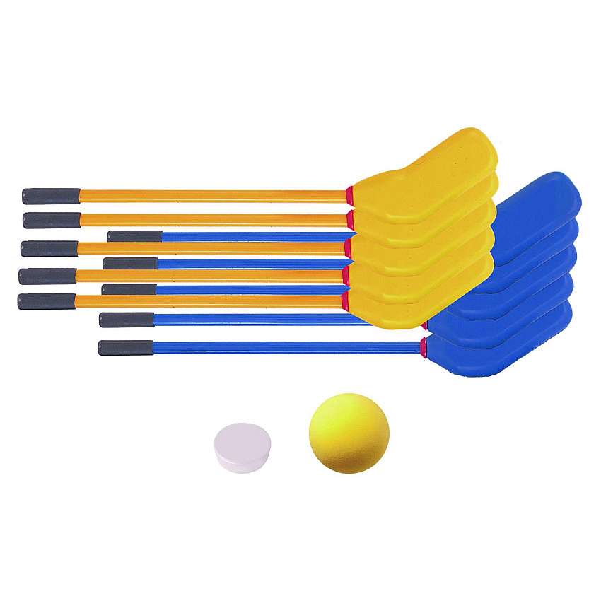 Champion Sports Rhino Soft Hockey Set, 30" Long, (10) Sticks/7" Ball/4" Puck (CSIHS10SET)