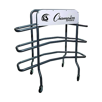 Champion Sports 3-Tier Pro Basketball Rack, Metal, 220 lb Capacity, 8 x 60 x 48, Silver (CSICBR15)