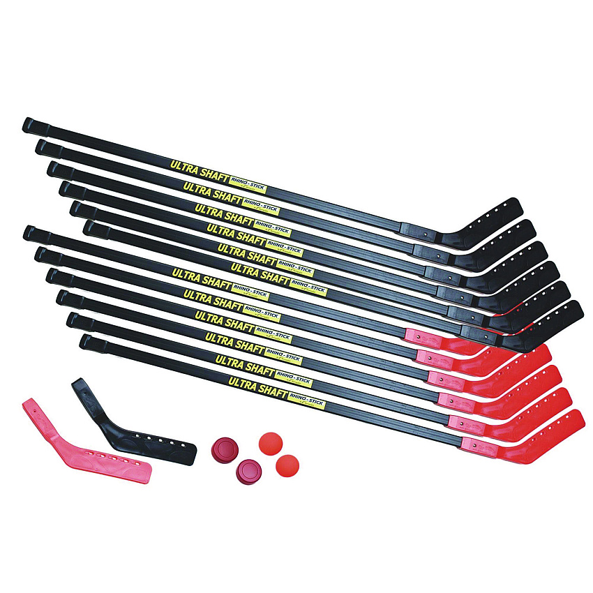 Champion Sports Ultra Shaft Hockey Set, Twelve 52" Hocket Sticks/Two Balls/Two Pucks/Two Extra Blades (CSIUS52SET)