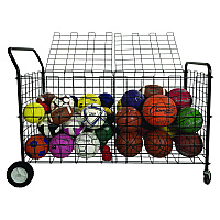 Champion Sports Double-Sided Lockable Ball Locker, Metal, 176 lb Capacity, 24 x 59 x 37, Black (CSIDSLX)