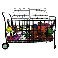 Champion Sports Double-Sided Lockable Ball Locker, Metal, 176 lb Capacity, 24 x 59 x 37, Black (CSIDSLX)