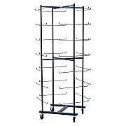 Champion Sports 56 Football Helmet Rolling Rack, 26" x 28" x 81", Black (CSIFBWR)