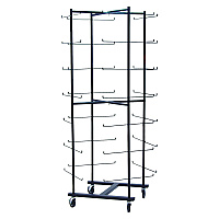 Champion Sports 56 Football Helmet Rolling Rack, 26" x 28" x 81", Black (CSIFBWR)