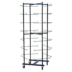 Champion Sports 56 Football Helmet Rolling Rack, 26" x 28" x 81", Black (CSIFBWR)