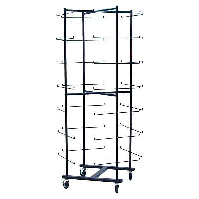 Champion Sports 56 Football Helmet Rolling Rack, 26" x 28" x 81", Black (CSIFBWR)