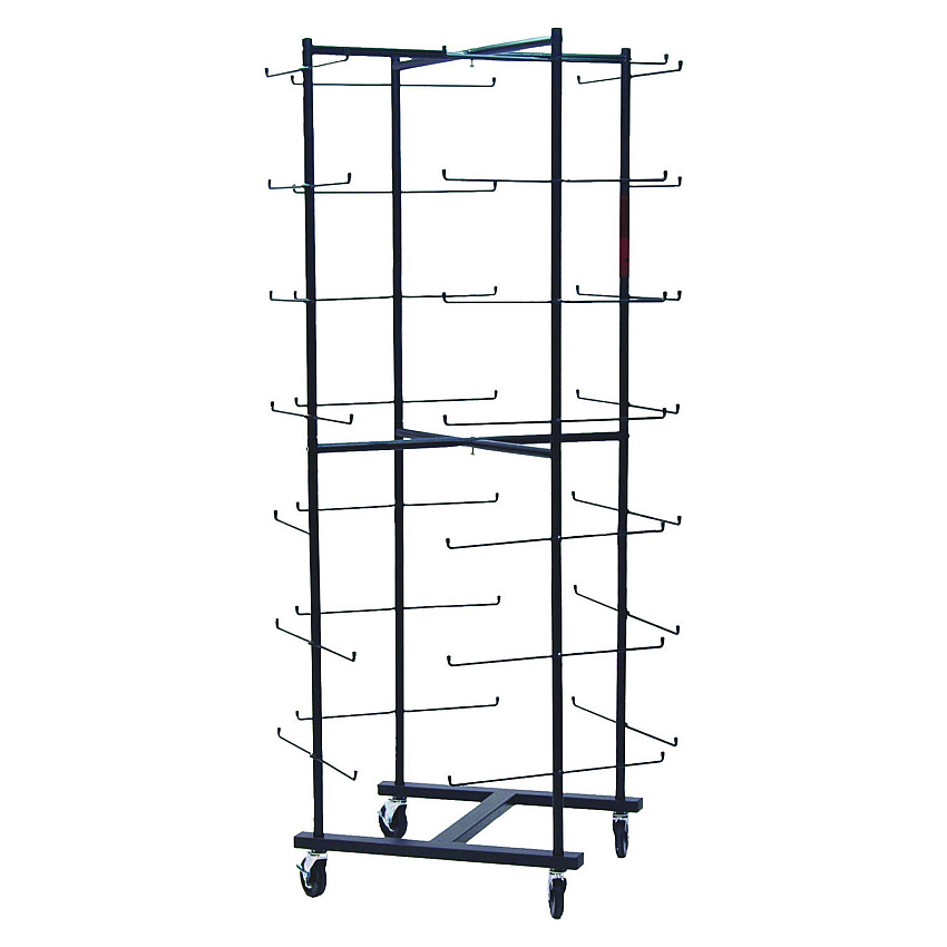 Champion Sports 56 Football Helmet Rolling Rack, 26" x 28" x 81", Black (CSIFBWR)