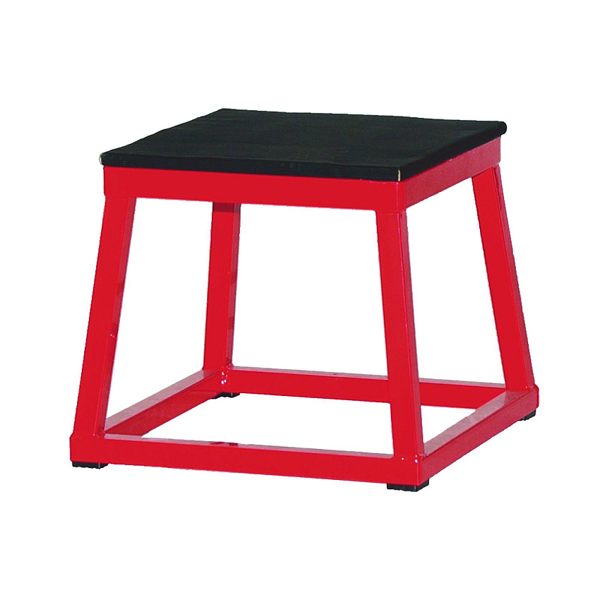 Champion Sports Plyo Box, 15" x 15", Plywood/Rubber/Steel, Red/Black (CSIPXB12)