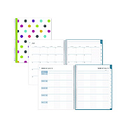 Blue Sky Teacher Dots CYO Cover Weekly/Monthly Lesson Planner, 9 Classes, Multicolor Cover, 11 x 8.5, 12-Month (July-June), 2025-2026 (100330)