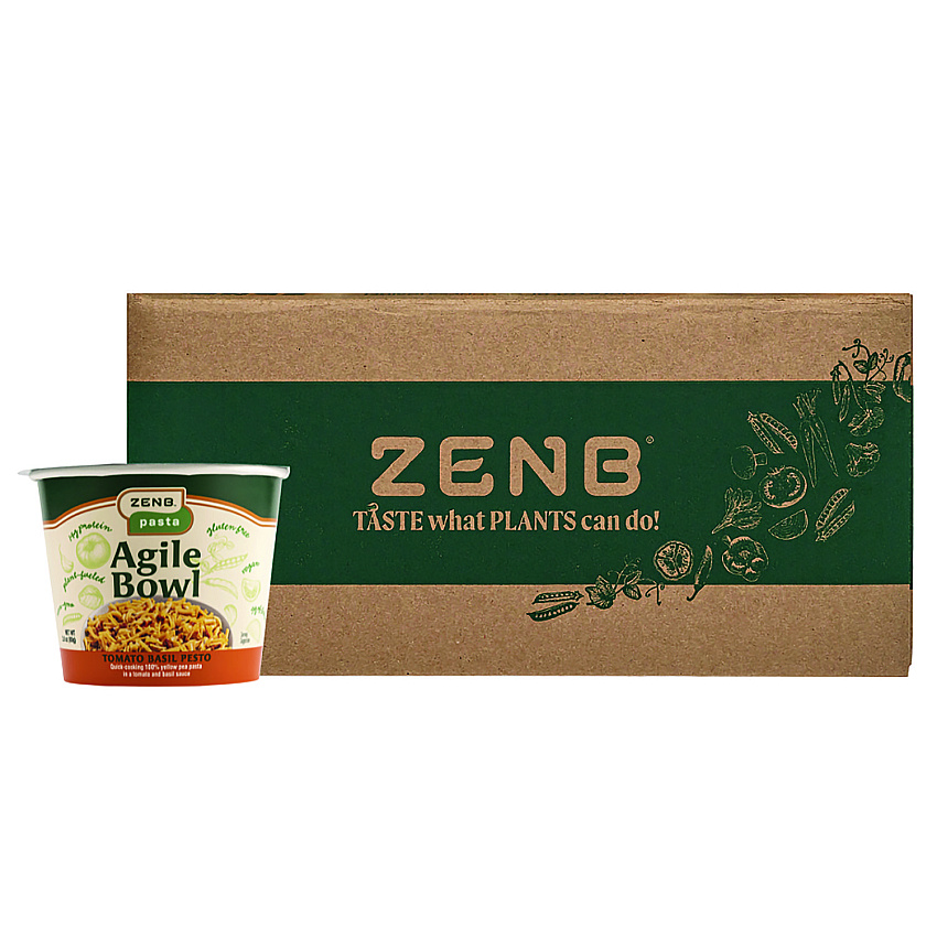 ZENB Instant Meals, Tomato Basil Pesto Pasta, 2.8 oz Bowl, Dozen (OFX02816)