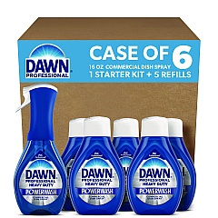 Dawn Professional Heavy Duty Powerwash Commercial Dish Spray, 16 oz, 6 Pack: 1 Starter Kit Plus 5 Refills (PGC15264)