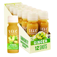 Vive Organic Pure Boost, Ginger, 2 oz Bottle, 12/Carton (GRR34800004)